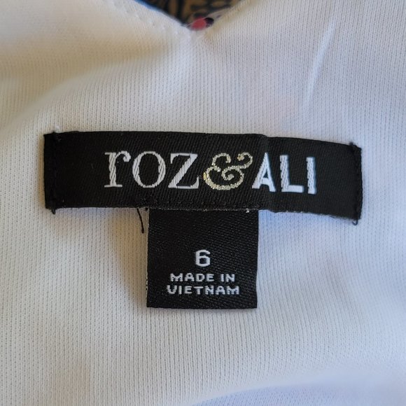 ROZ & ALI Pale Blue Paisley Print Slinky Dress 6 - Picture 5 of 5